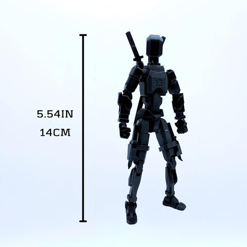 Pre-Assembly 3D Printed 5.54'' Dummy13 Action Figure - Multi-Jointed Tian13 Desktop Decoration, 12 in 1 Accessories