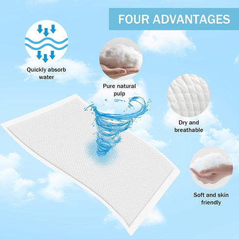 FORYEE 17 13 Inches (25 Pack) Disposable Changing Pad Liners for Baby x Waterproof Underpads Soft Non-Woven Fabric