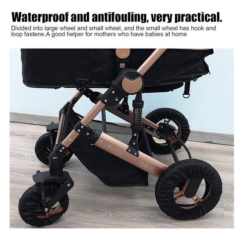 4 Pcs/Set Black Stroller Wheel Protection Covers for Child Kid Baby Jogger Wheels
