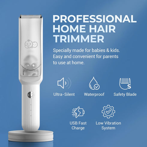 Royal Angels Set, Trimmer Baby Hair Clippers Ultra Quiet Hair with Vacuum for Infant, Toddler and Kids, Waterproof