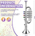 Lewtemi Silver Trumpet Musical Instruments Toy for Kid Toddler Fake Plastic Preschool Music Toy Gift Portable Wind