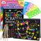 ZMLM Scratch Paper Art-Crafts Gift - 2 Pack Rainbow Notebooks for Kids Birthday Party Games, Pink