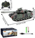 Glorryearst 1:28 9 RC Tank Scale Channel Remote Control Toy with Realistic Sounds and Lights,Radio Control Military
