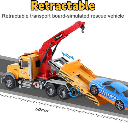 3+ 3-8 SASBSC Toy Trucks Big Tow Truck Toys for Year Old Boys with Sound and Light Friction Power Trucks Birthday Gifts