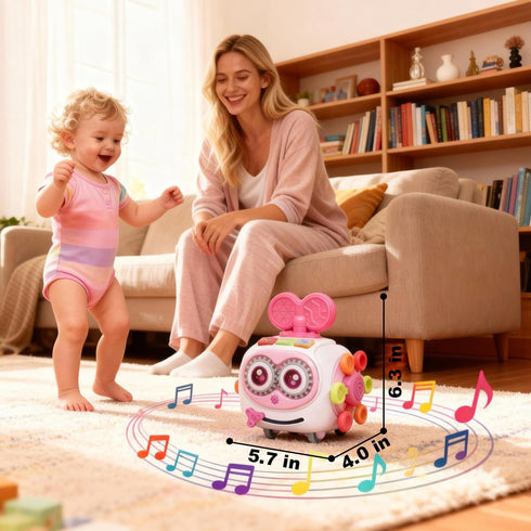 MoraBaby 1+ 1-3 6-in-1 Tummy Toys for Year Old Girl, Musical Busy Cube for Toddlers year old, Montessori Activity Cube