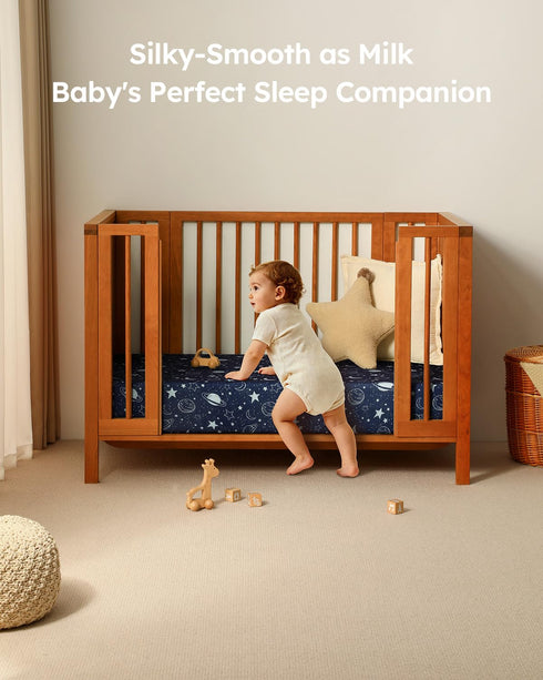 28x52x8in 3 Pack Unnivoll Baby Crib Sheets for Boys Girls, Fitted Crib Sheet Neutral for Standard Crib and Toddler