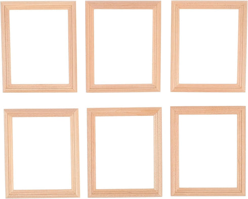 Exceart 6Pcs Wooden Dollhouse Furniture, Miniature Photo Frame DIY Dollhouse Decor