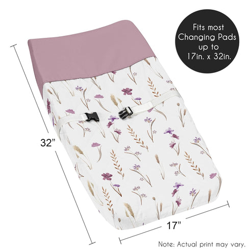 Sweet Jojo Designs Boho Floral Garden Flower Girl Baby Changing Pad Cover Infant Newborn Diaper Table Change Mat Sheet