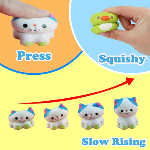 Party Favors for Kids, 24PCS Animal Squishy Toys, Goodie Bag Stuffers, Birthday Gifts for Boys & Girls