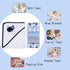 Set, 5 (6 Viviland Baby Towels and Washcloths, Soft Absorbent Baby Boy Bath Towel Whale Hooded Towels with Infant