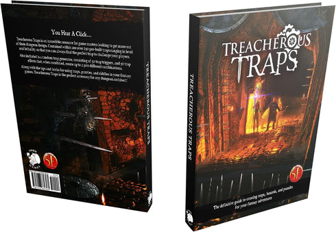 Treacherous Traps - Hardcover RPG Supplement Book, Dungeon Design & Traps, Tabletop Roleplaying Game, 5e D&D