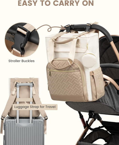 Backpack, LOVEVOOK Diaper Bag Large Capacity Portable Baby Bag with Foldable Diaper Changing Pad, Waterproof Baby
