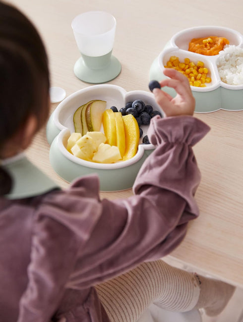 Set, 2 Pack, BabyBjoern Baby Plate Powder Green