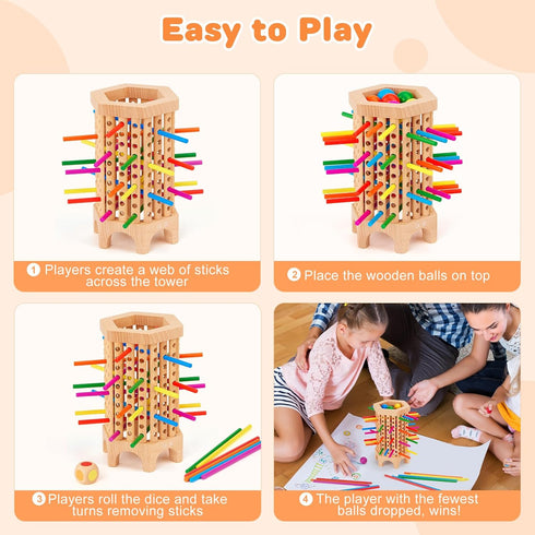 Centtechi 4-6-8, 36 3 4 5 6 2-6 Montessori Game Wooden Board Games for Kids Colorful Stick Math Educational Toys