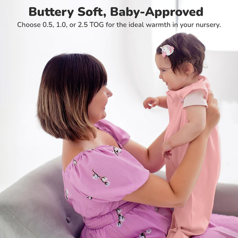 1.0 2-Pack, 0-6 Baby Sleep Sack TOG, Organic Cotton Baby Wearable Blanket with Two-Way Zipper, Swaddle Transition Baby