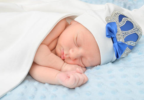 Royal Blue Crown Jewels Swaddle Blanket for Newborns