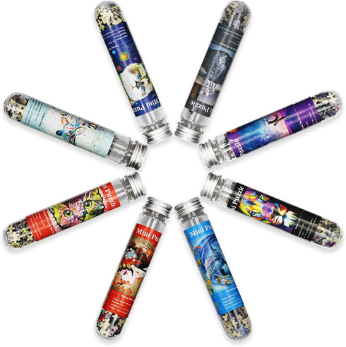 Mini Jigsaw Puzzles for Adults - 234 Pieces Small Test Tube Puzzle, Challenging Micro Puzzle (8 Pack-4)