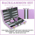 Backgammon Sets 15 inch Backgammon Sets Backgammon Set for Adults, Purple Classic Board Game with Premium Leather Case