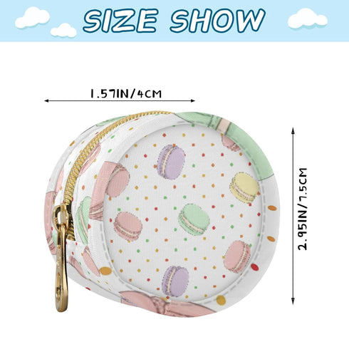PYBUG Macarons Round Pacifier Storage Case, Polyester & TPU Lined with Hook Buckle, Pacifier Container Box for Baby
