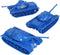 TimMee Toy Tanks for Plastic Army Men, Blue WW2 3pc, Made in USA