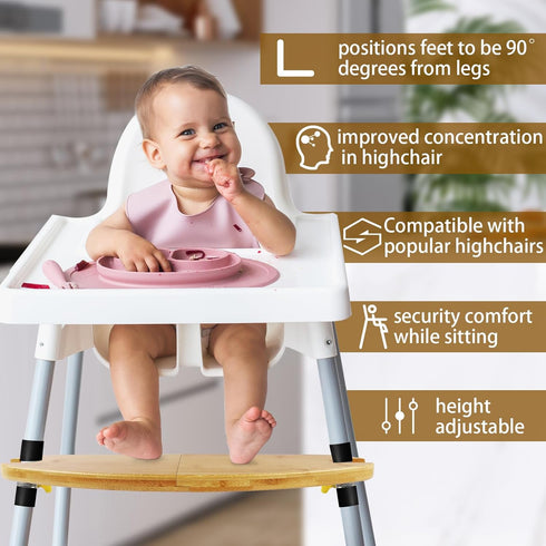 Adjustable Footrest for Antilop IKEA High Chair - Baby Bamboo Accessories