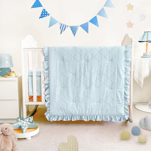 Wowelife Baby Crib Bedding Set for Girls, 3 Piece Boho Crib Comforter