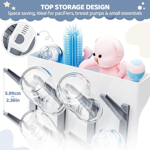 Dayacoco Countertop Baby Bottle Drying Rack, Space Saving Vertical Bottles Dryer Holder, Standing Bottle Drying Rack