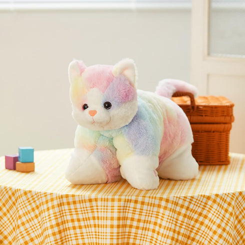 16" Glow Guards Light Up Musical Rainbow Cat Stuffed Animal Glowing Colorful Cute Soft Kitty Plush Toy Pillow Sofa