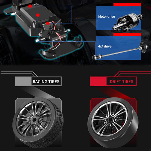 1/16 2.4GHz 4WD 30km/h GoolRC RC Drift Cars, Remote Control Car High Speed RC Race Car, Waterproof Electric Vehicles