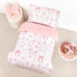 Set 4 Set, Toddler Bedding for Girls Pieces Pink Rose, Soft Breathable Toddler Comforter Bow Flower Print, Includes