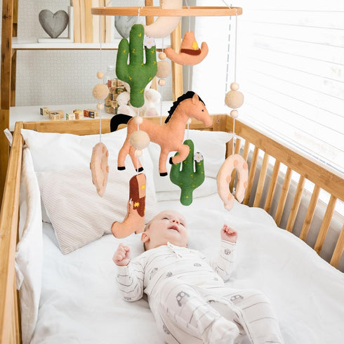 Cowboy-Themed Baby Crib Mobile - Western Nursery Decor for Boys