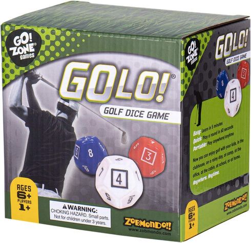 Zobmondo!! GOLO Golf Dice Game for Golfers, Families, Portable Fun for Home, Travel, Beach