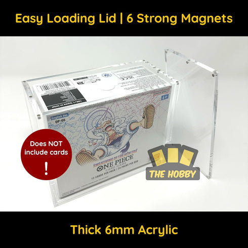Deluxe Acrylic Case for English One Piece OP-04/OP-05/OP-06 Booster Box - Magnetic Top Loading Protection