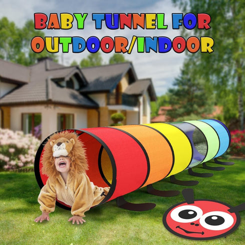 Kids Play Tunnel for Toddlers 1-3, Colorful Pop Up Baby Tunnel for Crawling, 6 Foot Collapsible Gift for Children