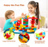 Double-Sided Kids Activity Table with Storage - 105pcs Marble Run Building Blocks, 5-in-1 Play Table