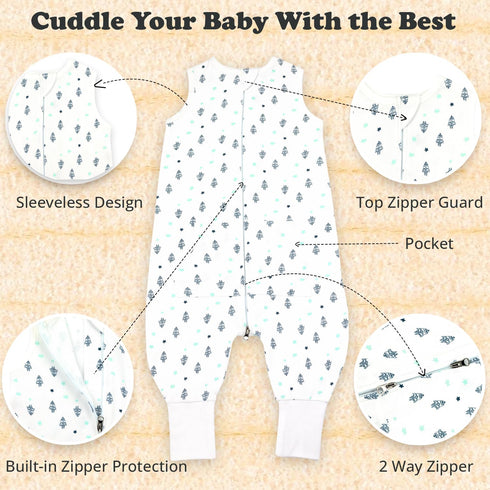 2t-3t, 1 Pack Toddler Sleep Sacks for Baby Wearable Blanket with Feet, Sleeveless Breathable Sleep Sacks for Baby Boys