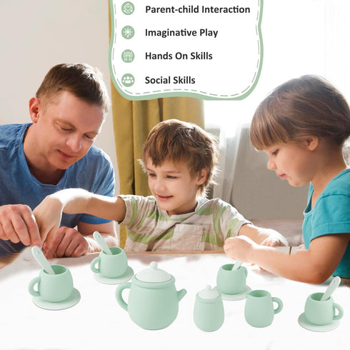 Set, Set 15 Set 3-6, MCGMITT Silicone Tea Tea Party for Little Girls Boys, Pcs BPA Free Dishwasher Safe Pretend Tea
