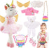 SUPERGFS Unicorn Stuffed Animals Plush Ballerina Baby Doll with Doll Carrier Cloth Accessories