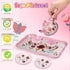 Set 3-8, 19 Set, Lajeje Pretend Play Tea for Little Girls Ages PCS Flower Themed Kitchen Toy for Toddlers, Princess Tea