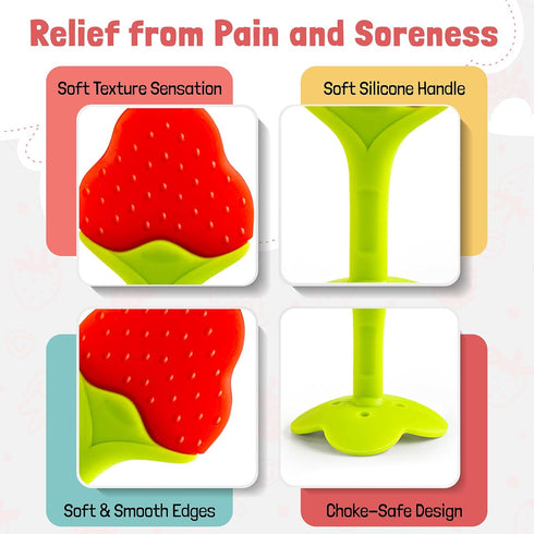 Baby Teething Toys 6-Pack, Food Grade Silicone Teether Set, Freezer Safe, BPA-Free for Babies 0-6 Months