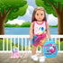 K.T.Fancy 7 PCS 18 Inch Dolls Bag Carrier Set, Includes Doll Clothes, Shoes, Sunglasses, Backpack, Toy Unicorn