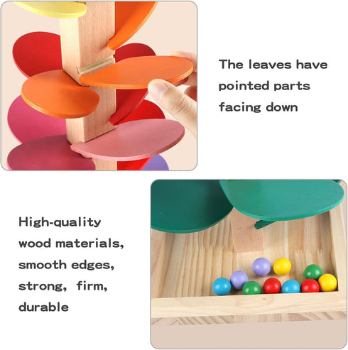 Wooden Music Tree Toy for Kids, Marble Ball Run Track Game for Toddlers, Educational Montessori Gift