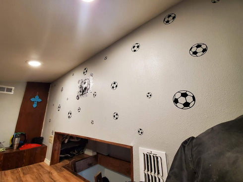 43 Pcs Soccer Stickers - Kids Soccer Ball Stickers Decals for Kids Room, Football Wall Decal Sticker Vinyl Art