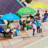 Eccliy Mini Doll Umbrella 11.8 Inch Colorful Tiny Plant Beach Sunny Rainy 1:6 Scale Doll Umbrella