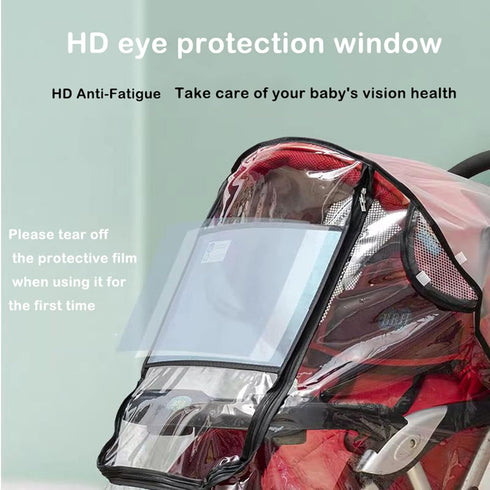 Universal Stroller Rain Cover, Waterproof Dustproof Accessory for Babies, Winter Windproof and Snowproof