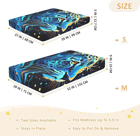 Bseiialft 52 28 Blue Cheetah Crib Sheets for Boys Girls Soft and Breathable Cotton Baby Sheets for Standard Crib