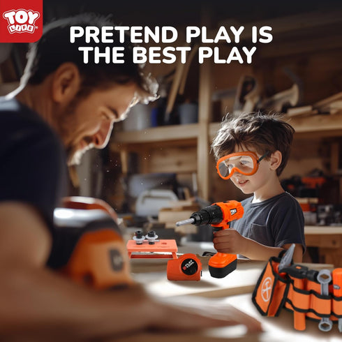 Set Set 3 4 5 6 7 8 TOY Life Kids Tool with Kids Tool Belt & Toy Drill, Toddler Tool for Kids Pretend Play, Toy Tools