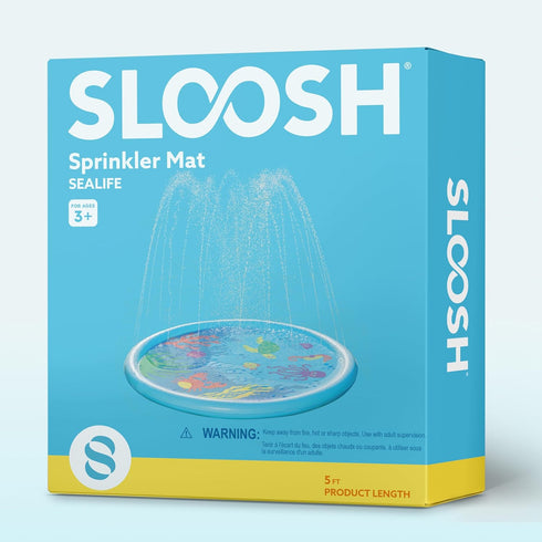 60" Summer SLOOSH Splash Pad Water Toys - Sprinkler Mat for Toddler Kids Baby Play Water Games Pool Fun, Outdoor Garden