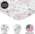 Sweet Jojo Designs Baby Girl Fitted Mini Crib Sheet - Lavender Purple, Pink, Grey, White Watercolor Floral Collection