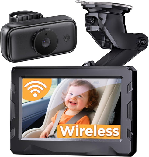 NUOTUN Wireless Baby Car Camera - 40 Hours Rechargeable Battery with Auto Sleep